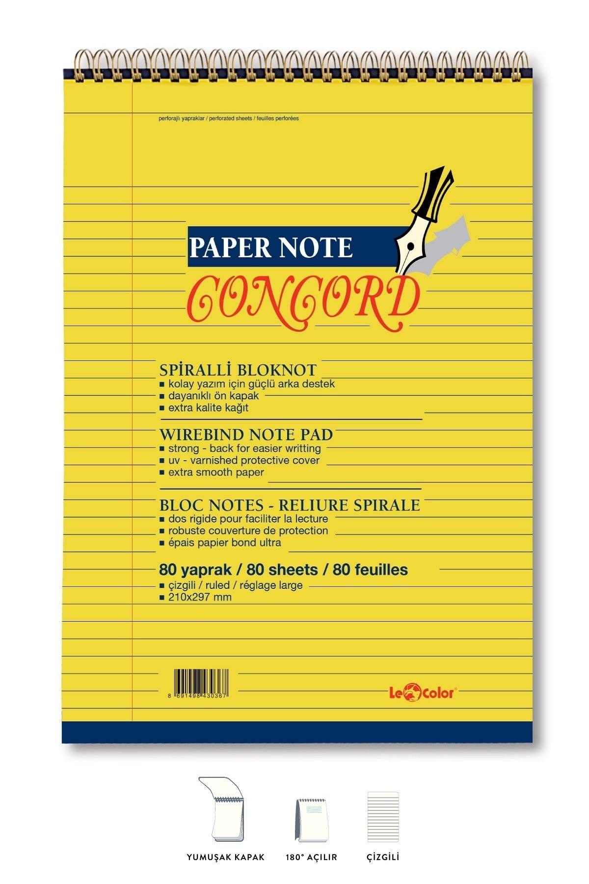 Concord Plus A4 Notepad Striped Yellow