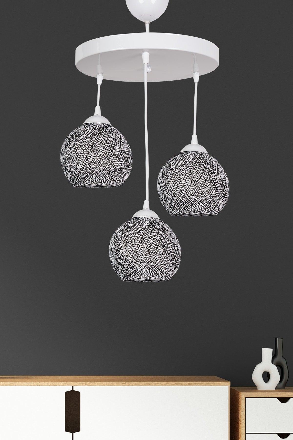 Crayon 3-Piece Chandelier Black and White Hsra-44 - Swordslife