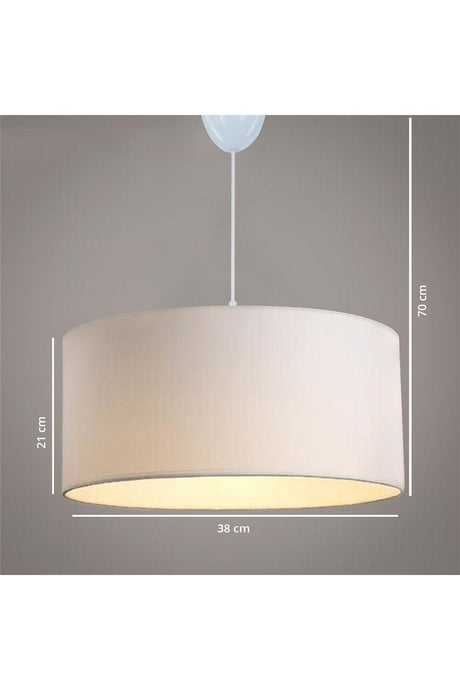 Cream White Fabric Headed Pendant Lamp Chandelier Srkt-1 - Swordslife