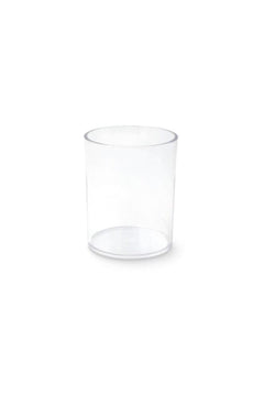 Transparent cylindrical pen holder with two compartments - desk organizer