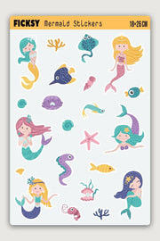 Cute Mermaid Sticker Set - 22 Pieces
