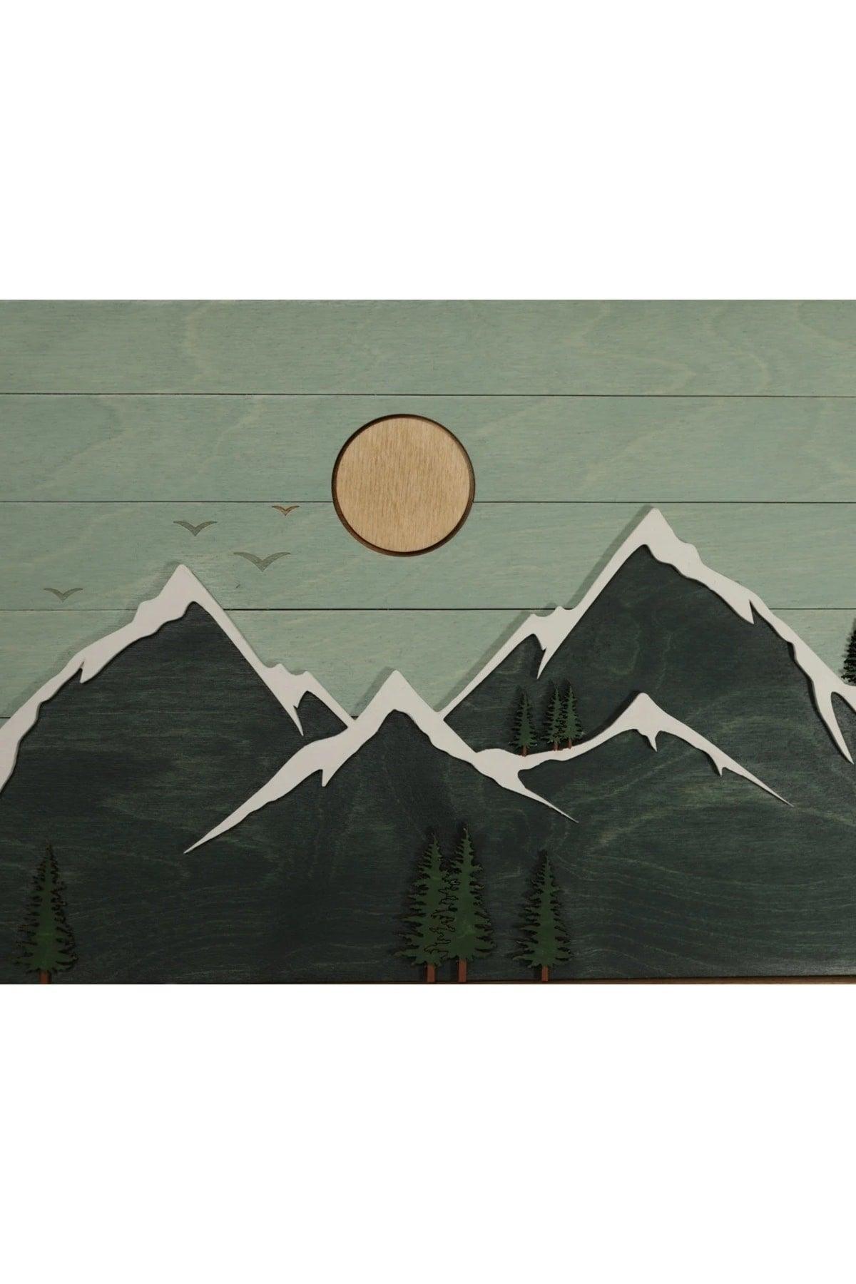 Mountain Wall Art Wood, Wood Wall Art, Modern Farmhouse Decoration, Wall Decor Wood 3d - Swordslife