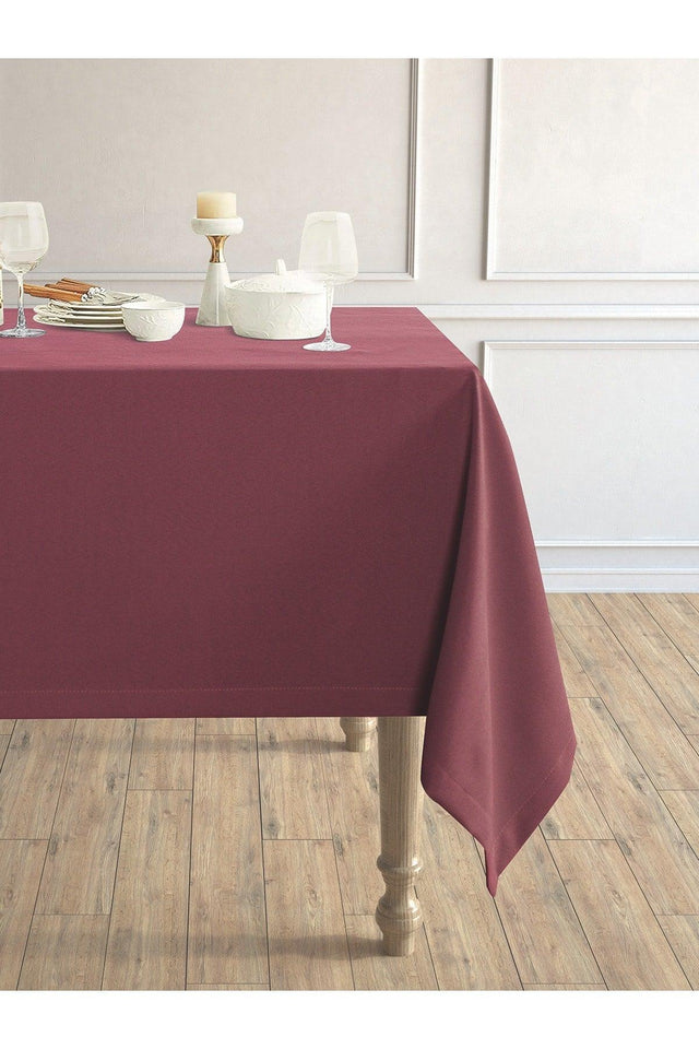 Daily Series Velvet Textured Claret Red Table Cloth - Swordslife