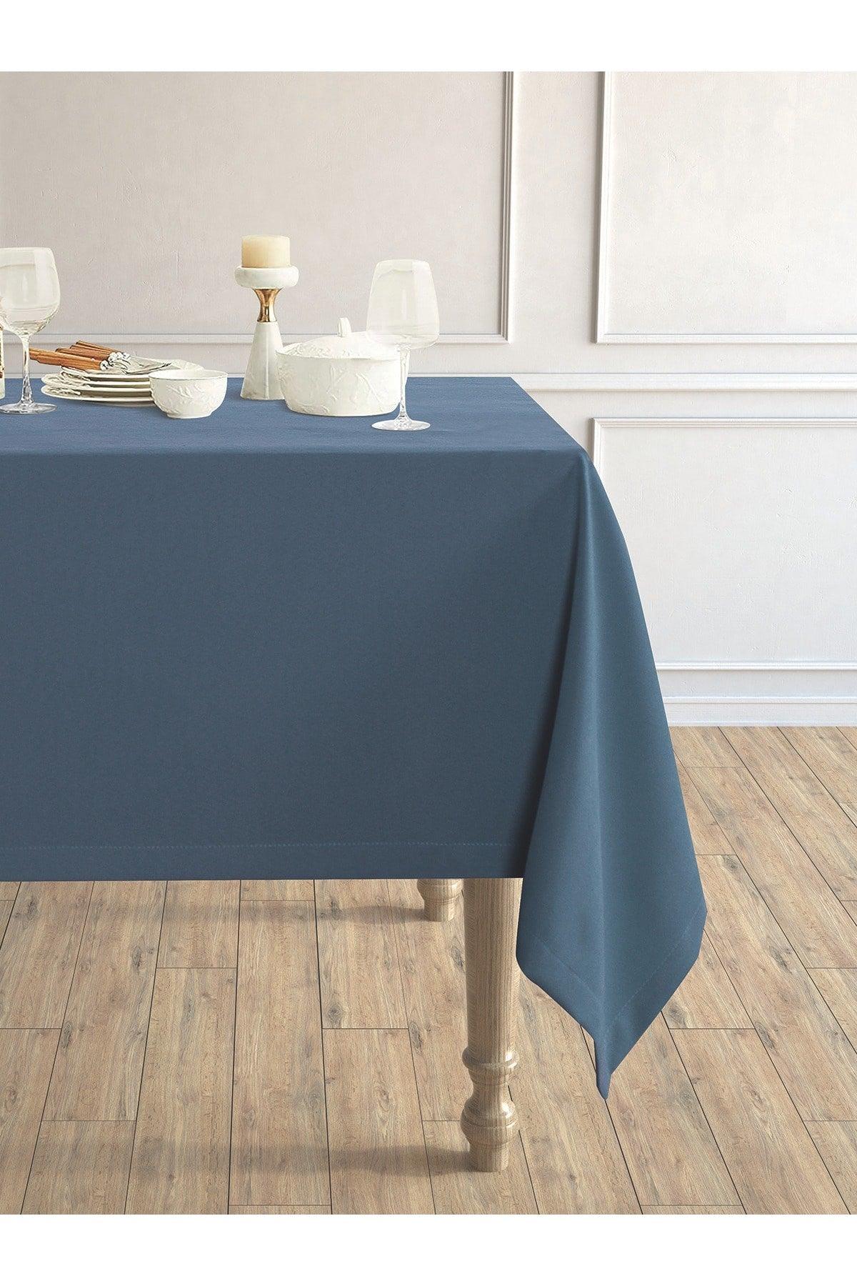 Daily Series Velvet Textured Deep Blue Color Table Cloth - Swordslife