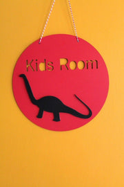 Decorative Kids Room Black Dinosaur Red Kids Room Door & Wall Ornament - Swordslife