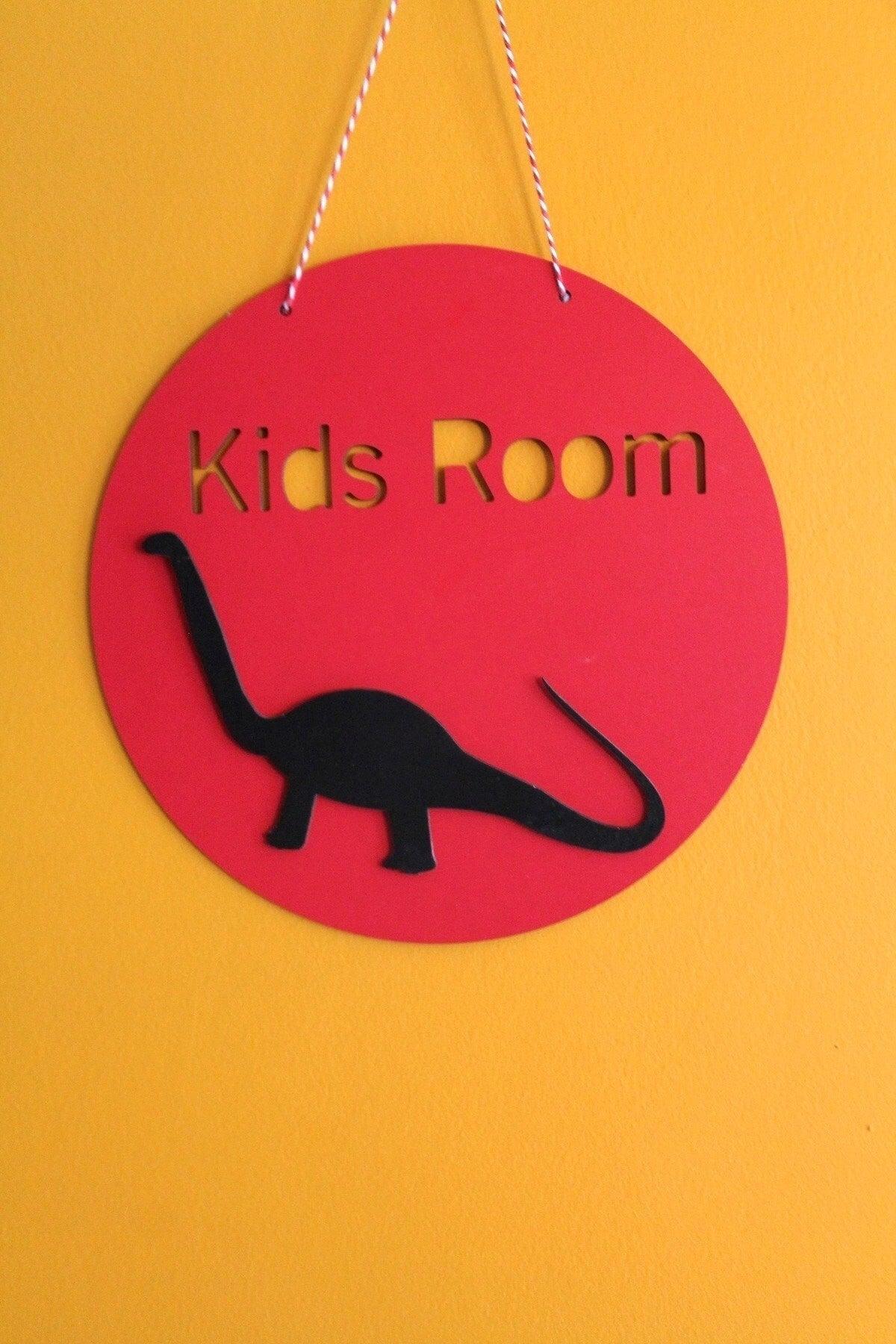Decorative Kids Room Black Dinosaur Red Kids Room Door & Wall Ornament - Swordslife
