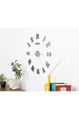 Decorative 3d Wall Clock Plexiglass Mirror Roman Numeral Large Size - Swordslife