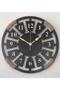 Decorative Wooden 3d Wall Clock - Wire Mesh - Wenge Color - Metal Hour and Minute Hand - Swordslife