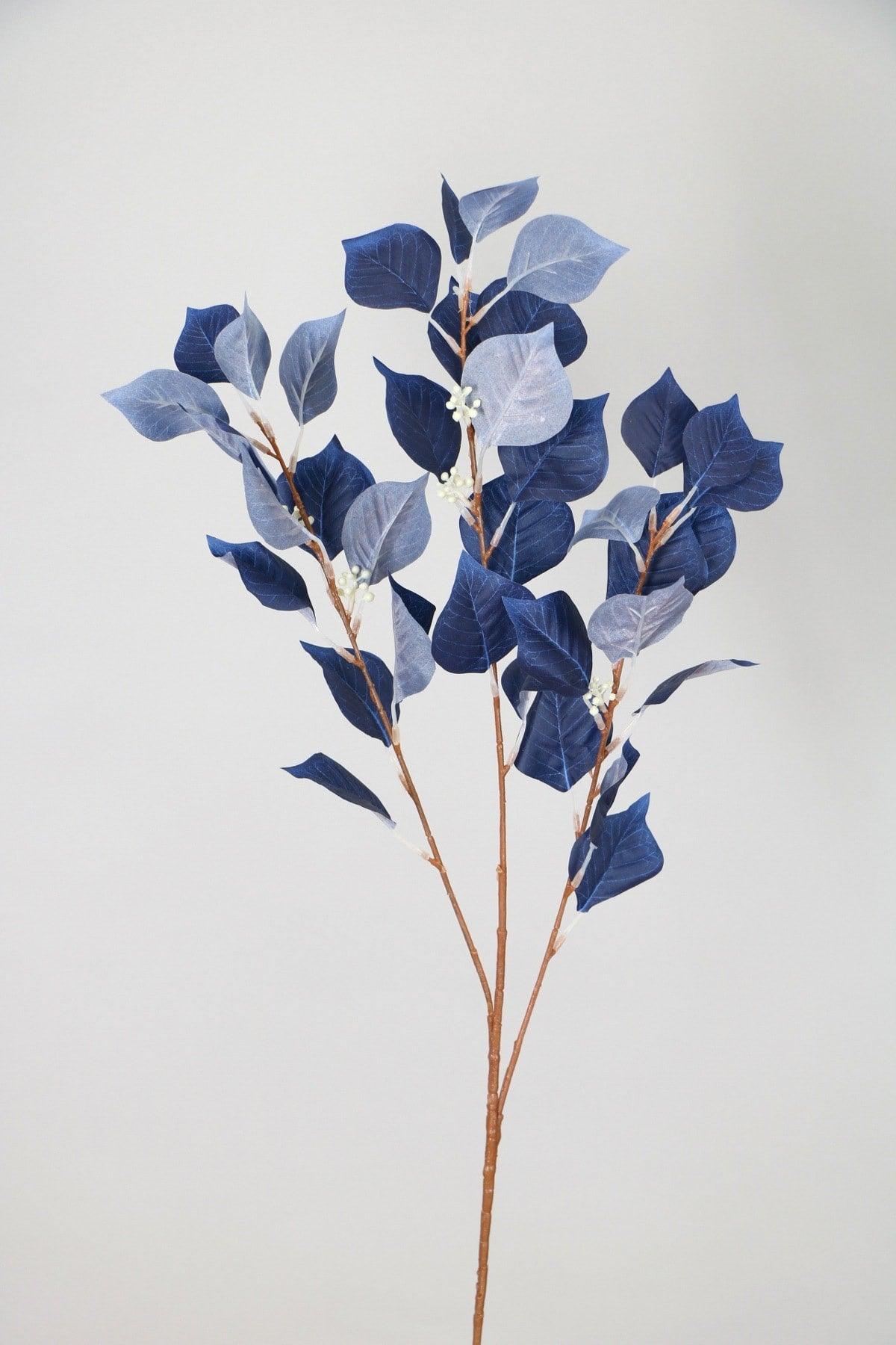 Decorative Quality Pastel Plant Branch 80 Cm Navy Blue - Swordslife