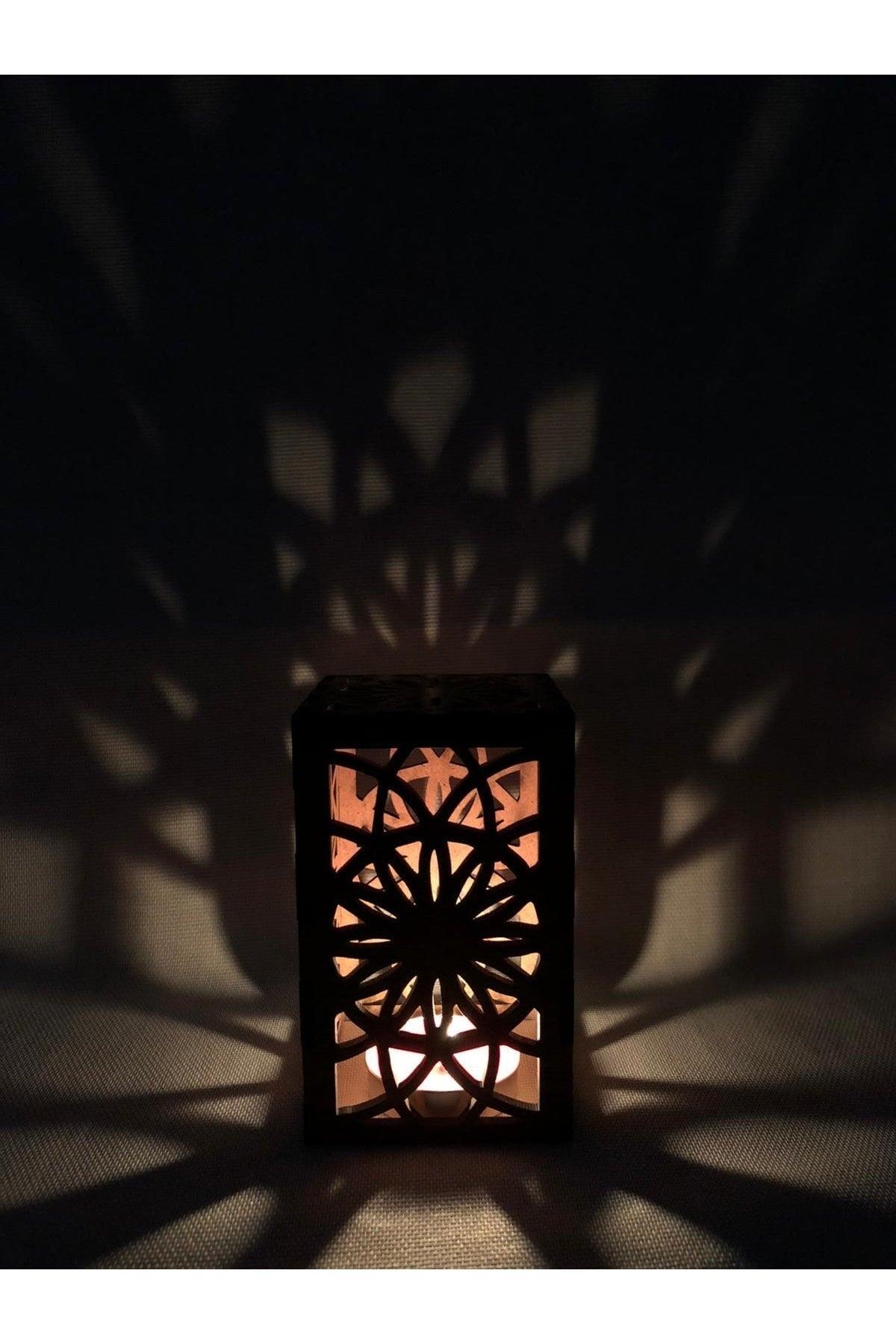 Dekorative 3 Ahşap Lantern Kerzenhalter - Swordslife