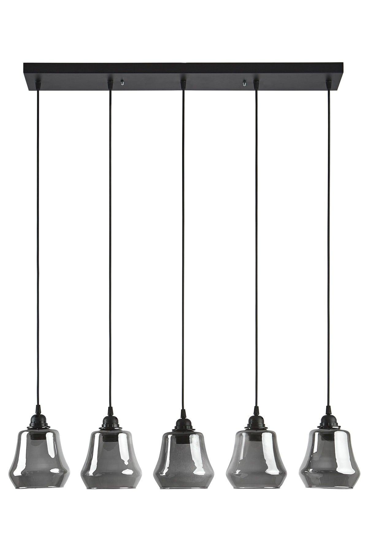 Denzel Special Design Sport Modern Smoked Glass 5 Row Suspended Chandelier - Swordslife