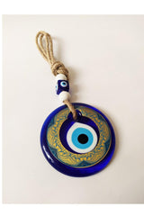 Patterned, Straw Thread 8x8 Cm Glass Evil Eye Beads Wall Ornament - Swordslife