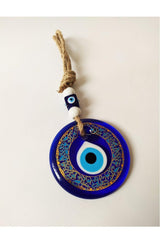 Patterned, Straw Thread 9x9 Cm Glass Evil Eye Beads Wall Ornament - Swordslife