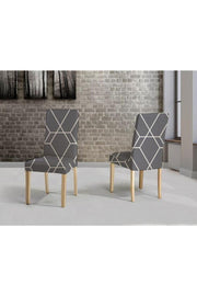 Patterned Velvet Chair Cover, lycra, elastic, standard, Gray Geometric Pattern (1 Piece) - Swordslife
