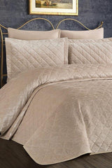 Dessert Velvet Double Bedspread Beige - Swordslife