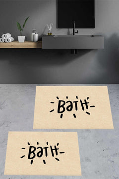 Washable Velvet Non-Slip Double Bathroom Rug Set with Nano Coating