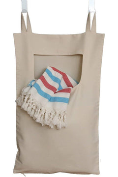 Fabric laundry hamper with two hangers, 75 x 45 cm