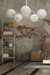 Mobile 5th White-white Glass Chandelier - Swordslife