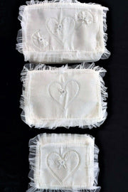 Dowry Heart Shaped Patterned Fabric Cream 3 Pack, Engagement Bride Groom Hurcu 3 Pack - Swordslife
