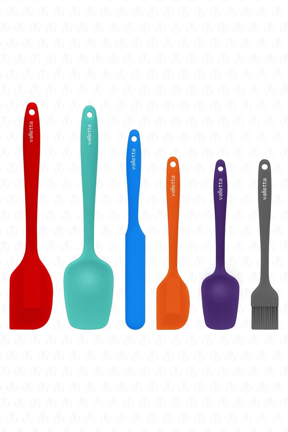Drongo Heat Resistant Fireproof Non-Stick Silicone Spatula Set 6 Pieces Mixed Color - Swordslife