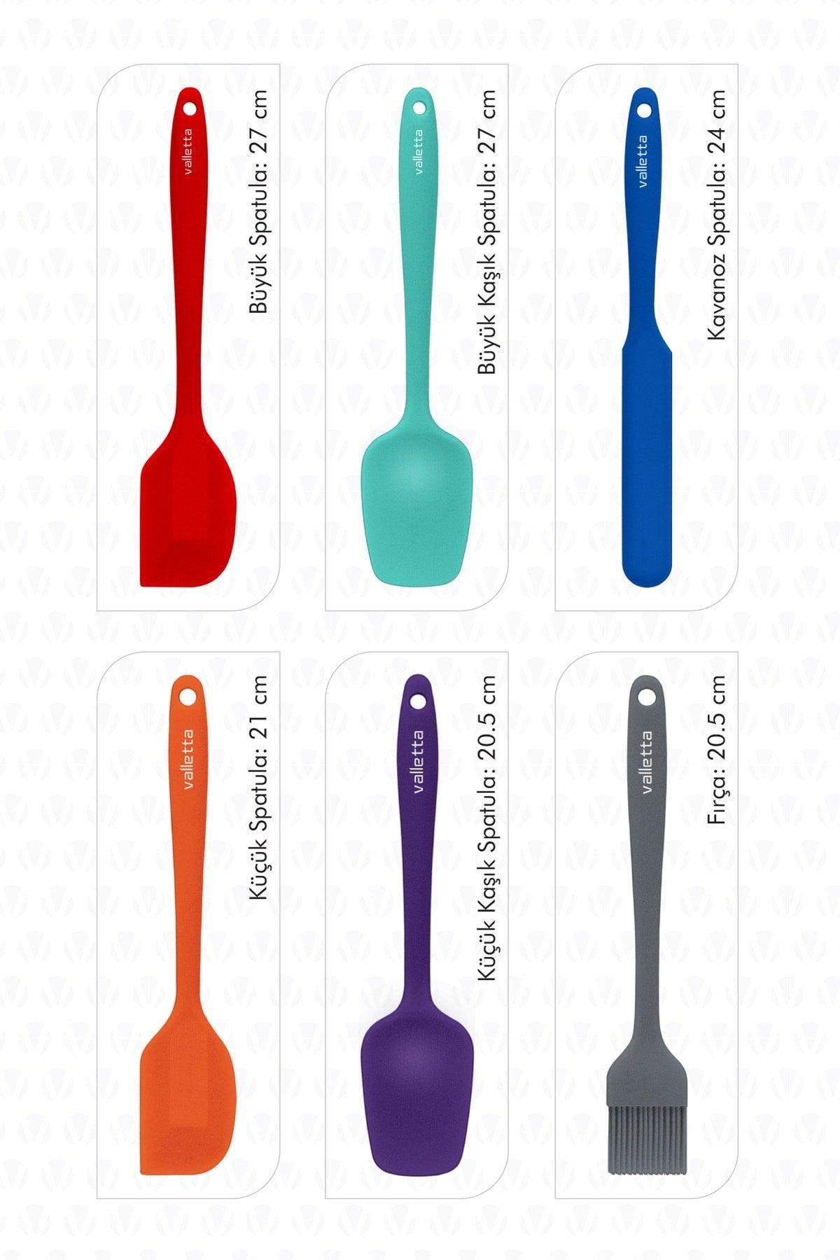 Drongo Heat Resistant Fireproof Non-Stick Silicone Spatula Set 6 Pieces Mixed Color - Swordslife