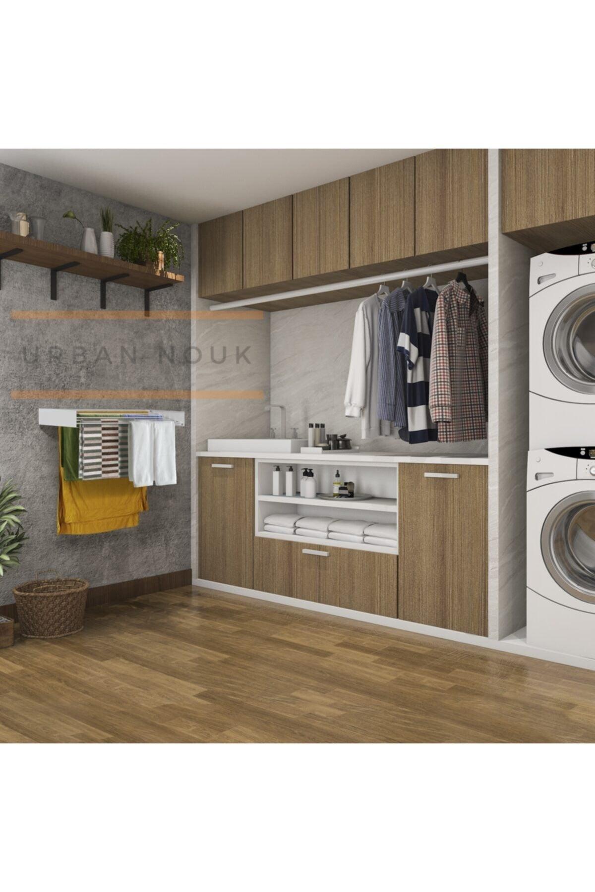 Laundry Hanger for Drying - Wall Mounted Laundry Holder - Patented Design (ANTRASİT-100CM) - Swordslife