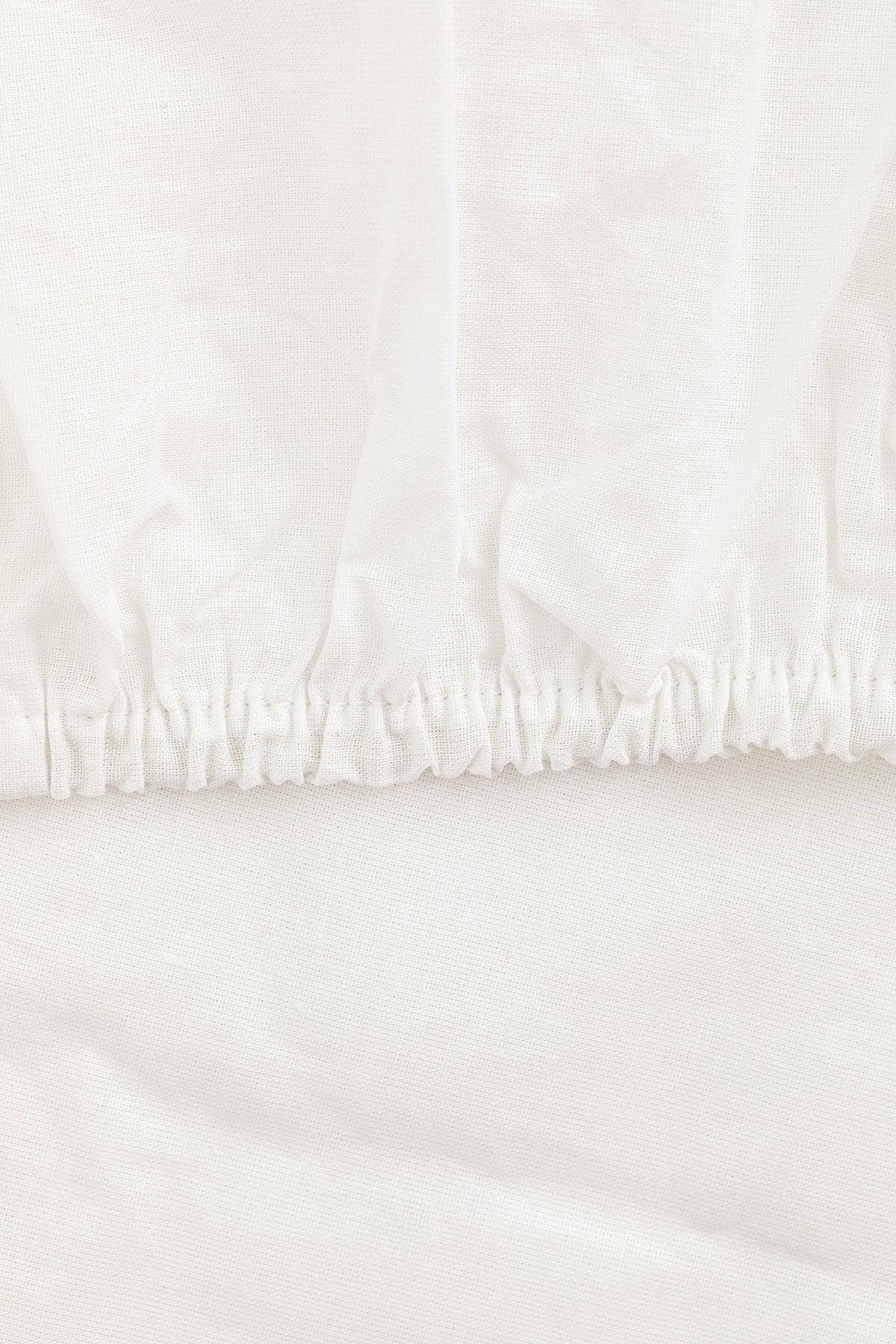 Plain 2 Cotton Intermediate Size Elastic Bed Sheet 140X200 Cm White - Swordslife