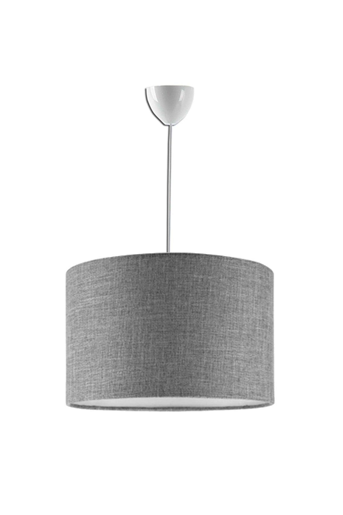 Aegean Modern Gray Fabric Lampshade Pendant Lamp Single Chandelier - Swordslife