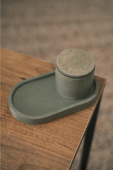 Handmade Flat Concrete Candle Holder with Lid, Concrete Bottom Tray, Soy Candle - Swordslife