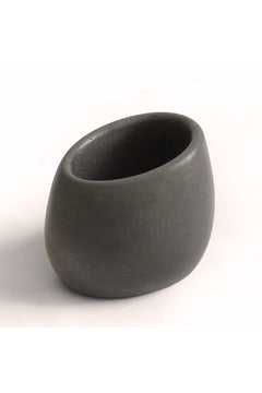 Dark Gray Concrete Toothbrush Holder with Water-Resistant Finish