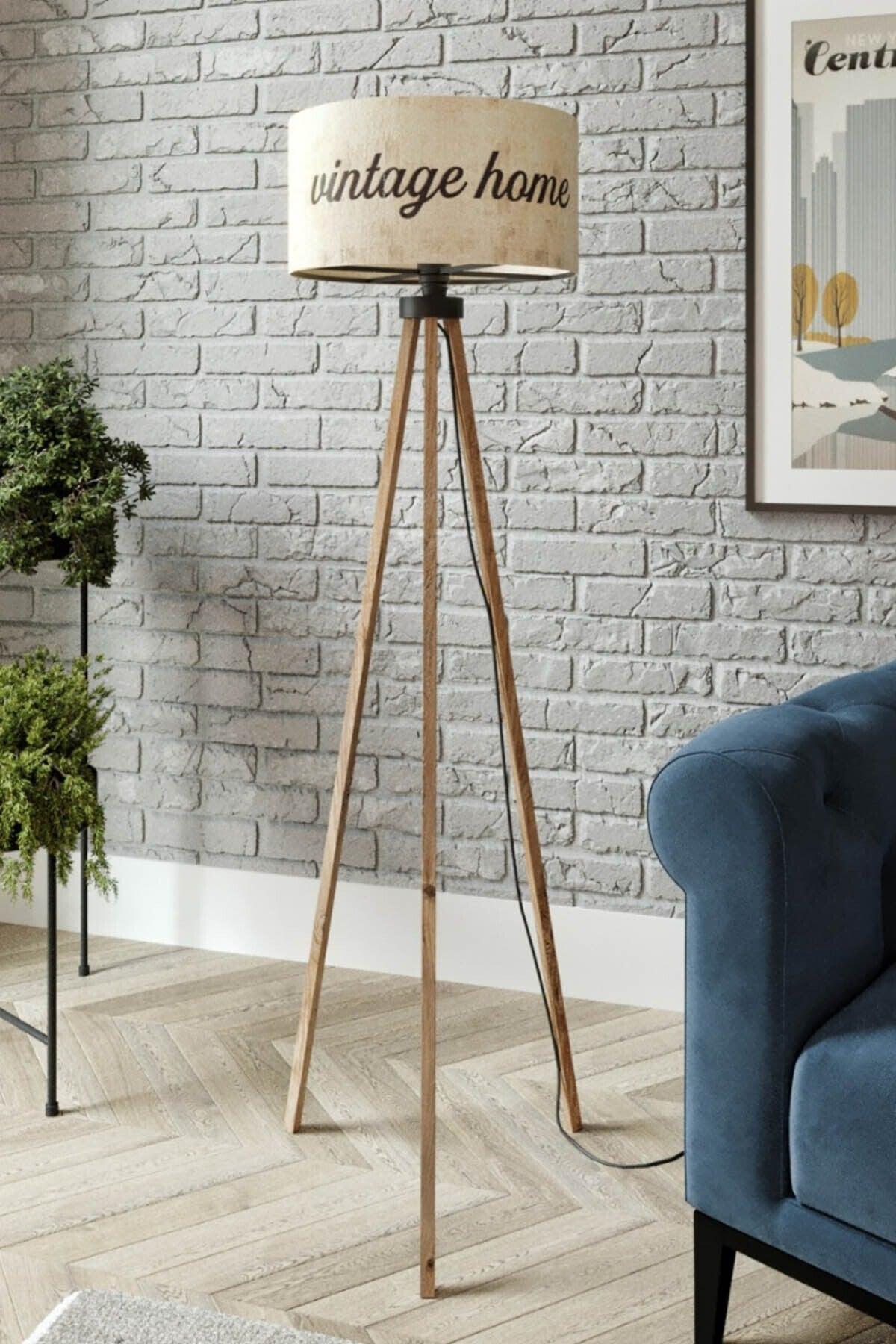 Else Vintage Home Patterned Decorative Modern Wooden Mdf Tripod Floor Floor Lamp - Swordslife