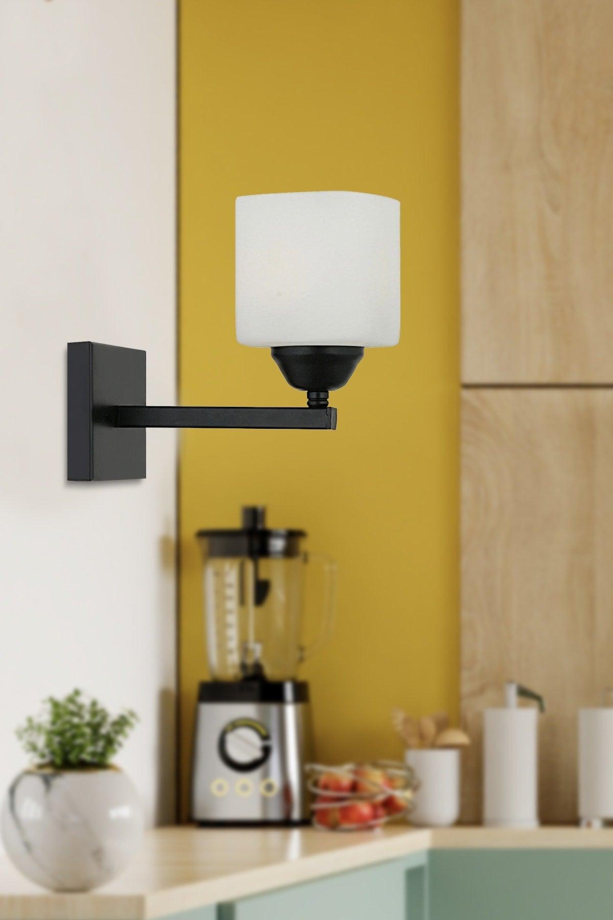 Minel Black Wall Lamp Bedroom-Bed