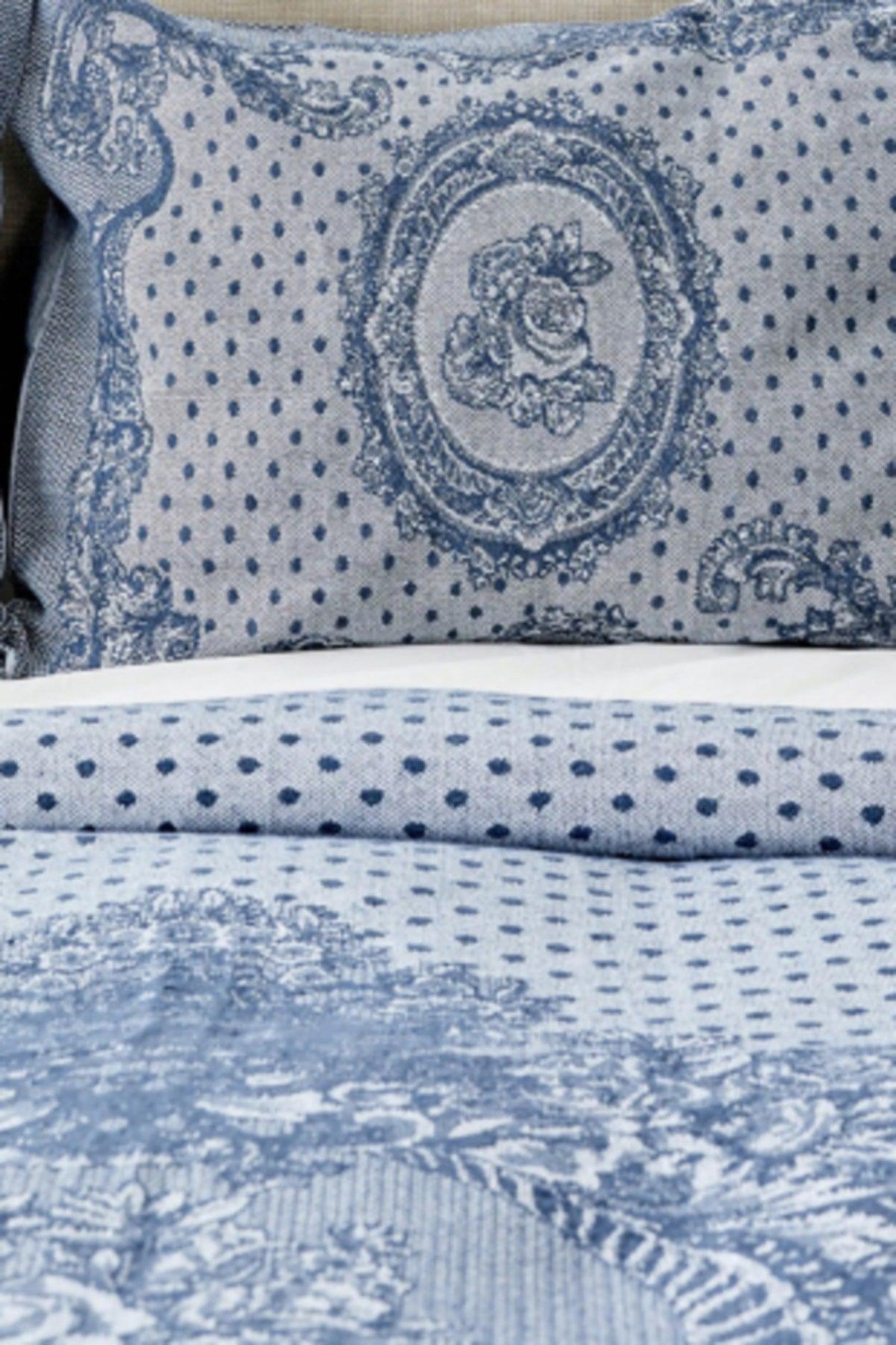 Espino Open Indigo Double Bedspread Set - Swordslife