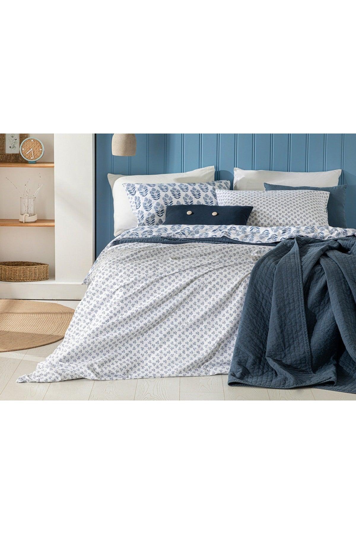 Eternal Harmony Cotton Double Duvet Cover Set 200x220 Cm Indigo - Swordslife