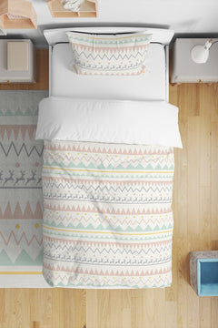 Kids' Scandinavian patterned single bedding set