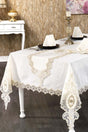 Gardenia French Lace 12 Person 26 Piece Dowry Table Cloth Runner Set - Swordslife