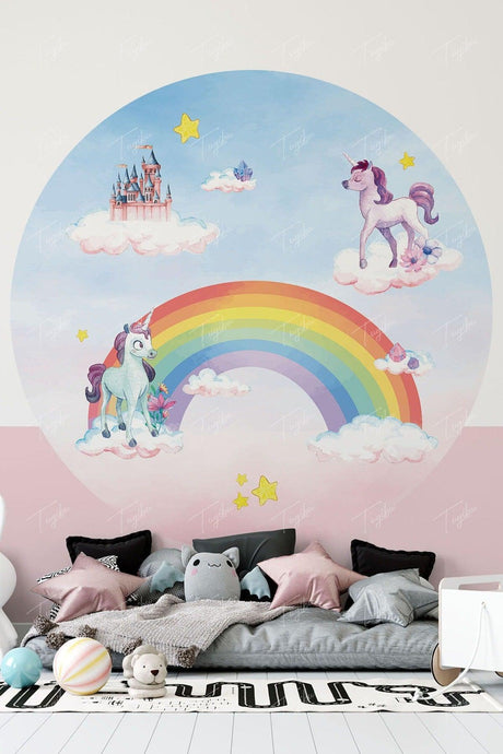 Rainbow Round Circle Wall Sticker - Swordslife