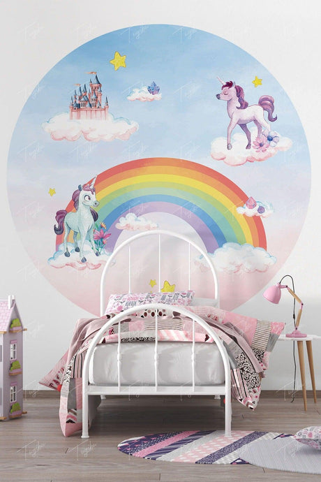 Rainbow Round Circle Wall Sticker - Swordslife