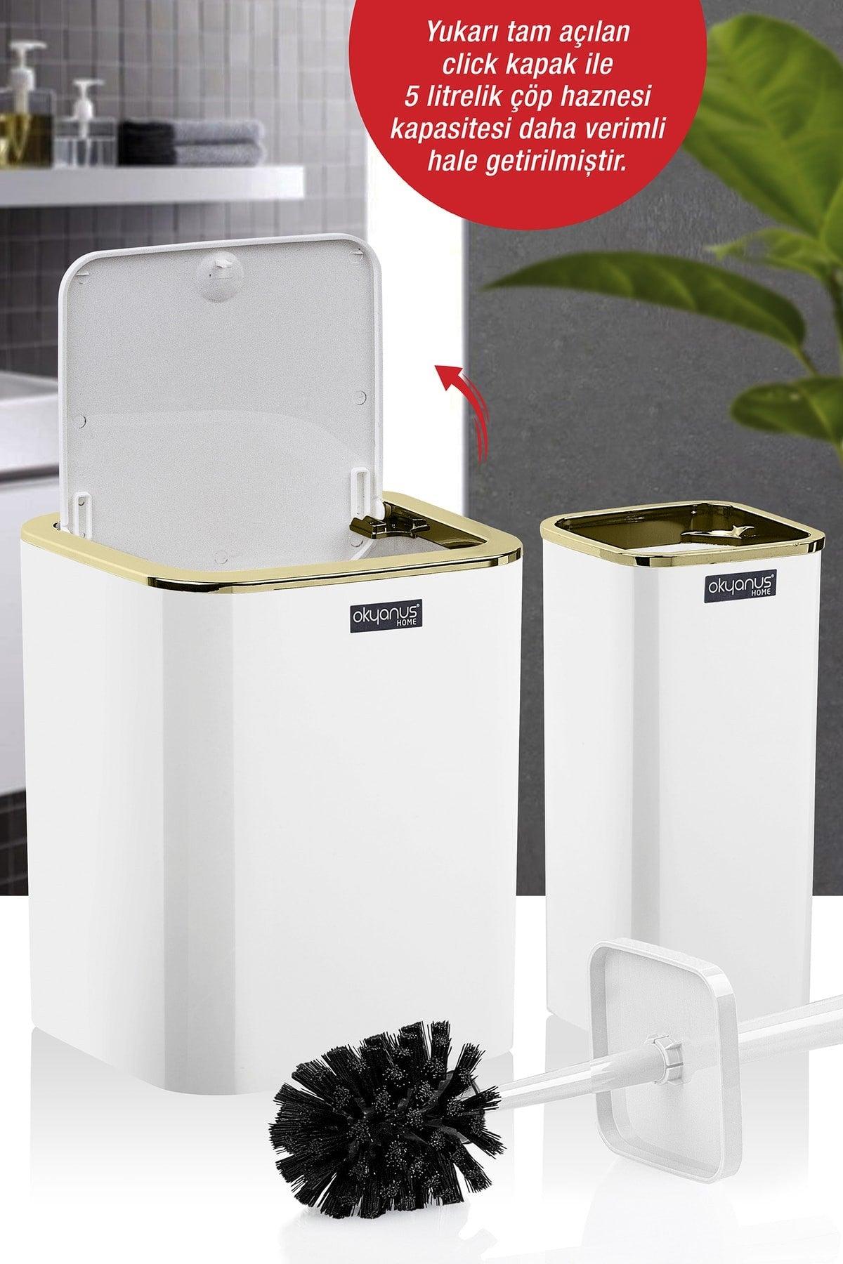 Gold Series White Square 2-Wc Bucket And Brush Set - Swordslife