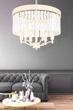 Modern gold pendant chandelier with adjustable length and E14 socket