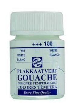 Acrylic gouache paint set with white 16 ml tube