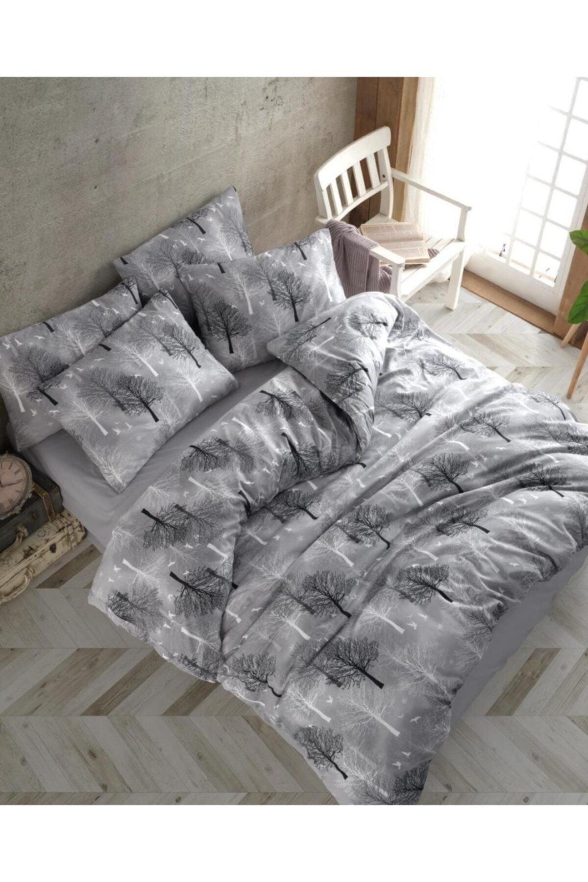 Gray Tree Pattern Single Duvet Cover Set - Swordslife