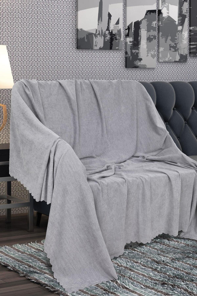 Gray Non-Slip Double Sided Sofa Bed Seat Cover Shawl - Swordslife