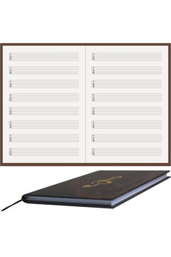 A5 guitar notebook with tab key and leather-look cover