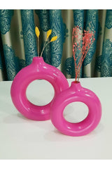 Ring Vase Bohemian Set Pink 2 Pcs - Swordslife