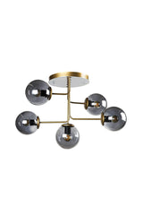 Hazeran 5.li Antique Smoked Globe Glass Chandelier - Swordslife