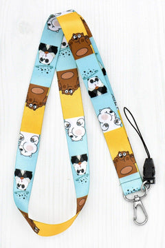 Personalized phone and card lanyard with bear motif