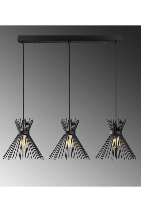 Hedgehog Model Modern Design Triple Rectangle Black Pendant Lamp Chandelier - Swordslife