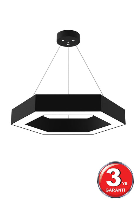 Hexagon (Black Case, White Light) Led Modern Led Chandelier - Swordslife