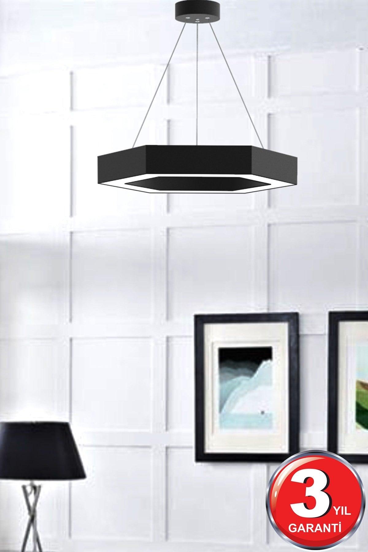 Hexagon (Black Case, White Light) Led Modern Led Chandelier - Swordslife